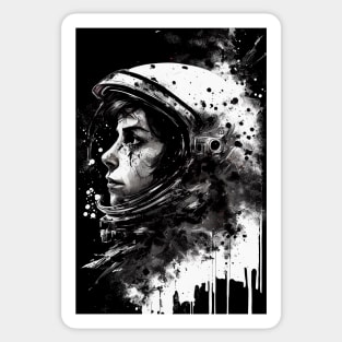 Astronaut Ink Painting Sticker